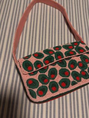 Maeve Fiona Beaded Olive Bag